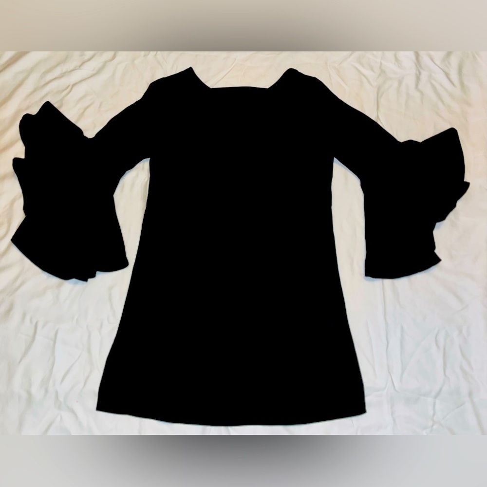 Black dress with bell sleeves